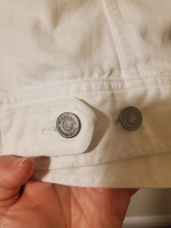 Liz Claiborne White Denim Jacket with Button-Front - Picture 10 of 12